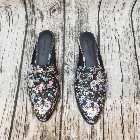 Sassy Studded Rebecca Minkoff Floral Mules - Picture 12 of 15